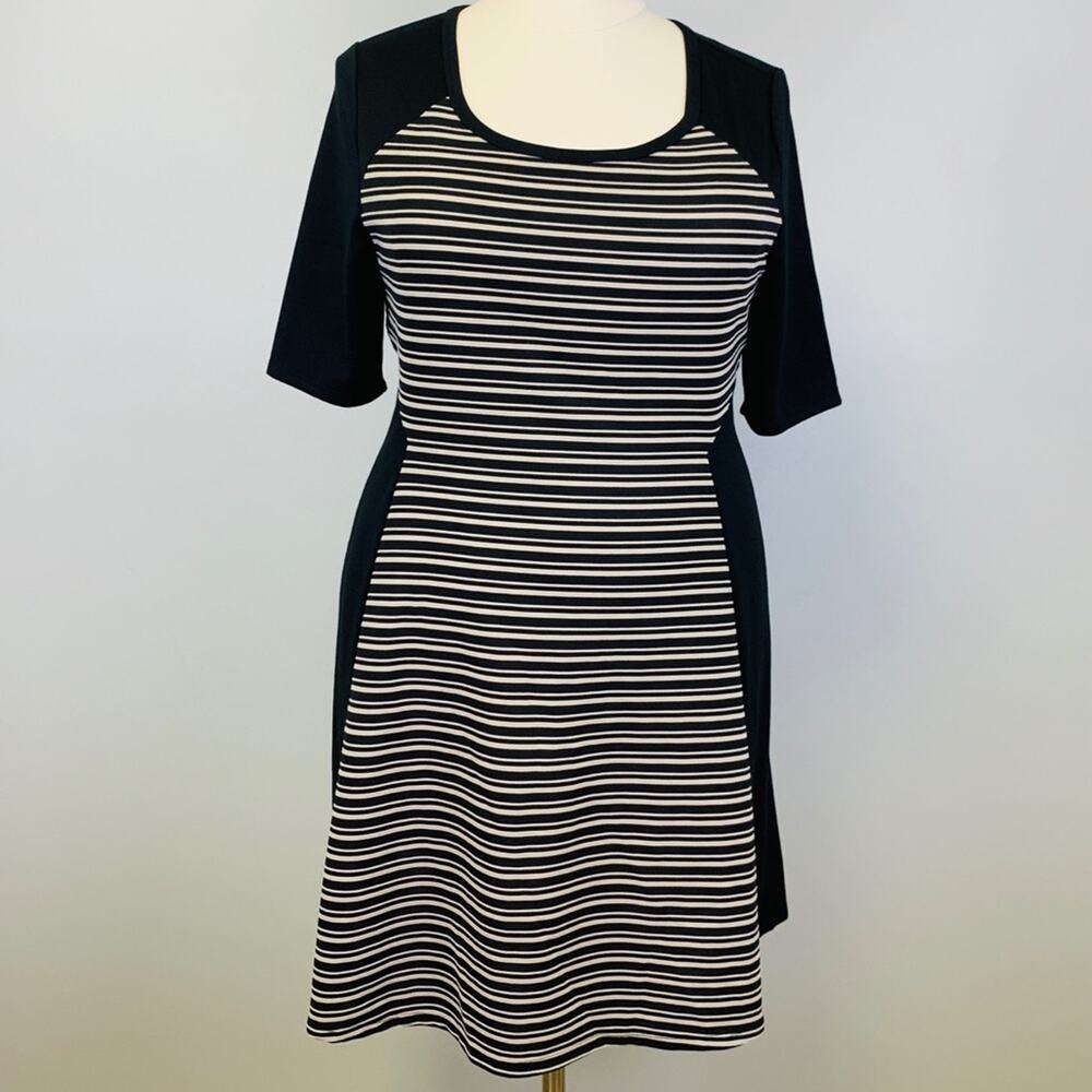 Lane Bryant Black & Cream Dress, Size 16
